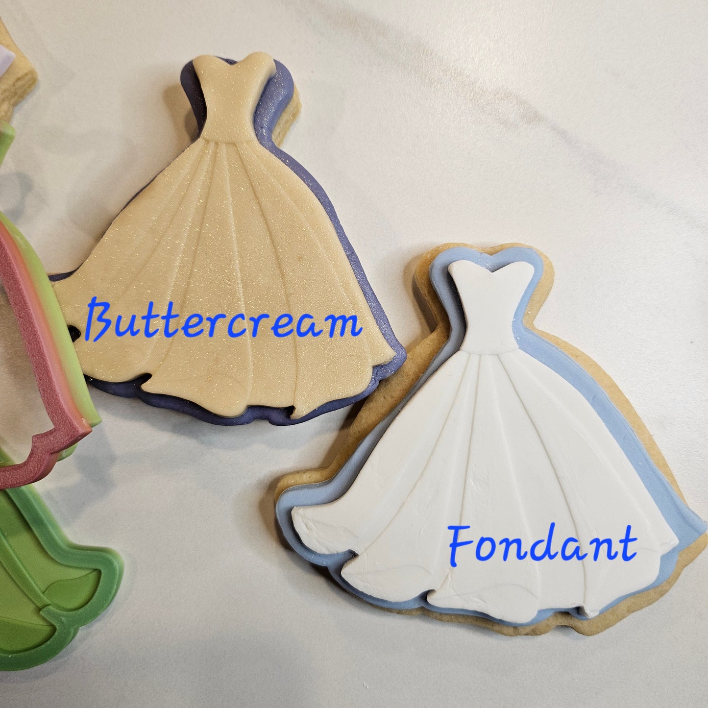 Fairy Tale Dress Fondant Stamp and Cutter Set -- Wedding Collection