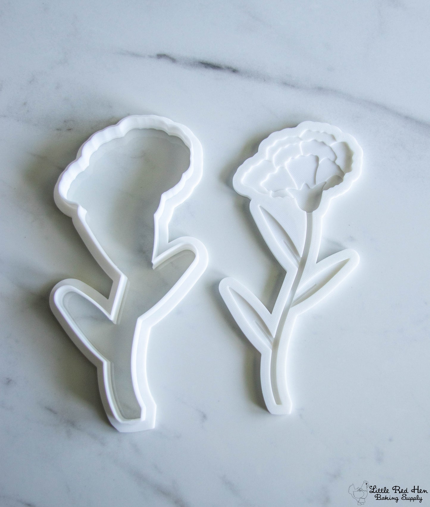 Carnation Flower Fondant and Buttercream Stamp Set -- January Birth Flower
