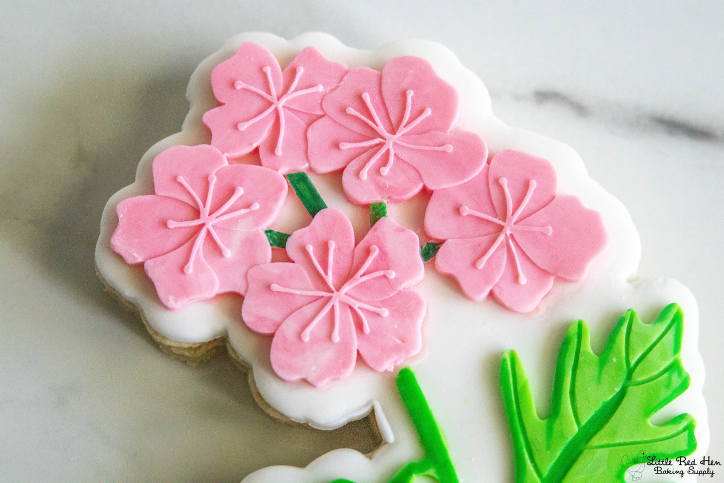 Hawthorn Flower Fondant Stamp and Cutter Set -- May Birth Flower