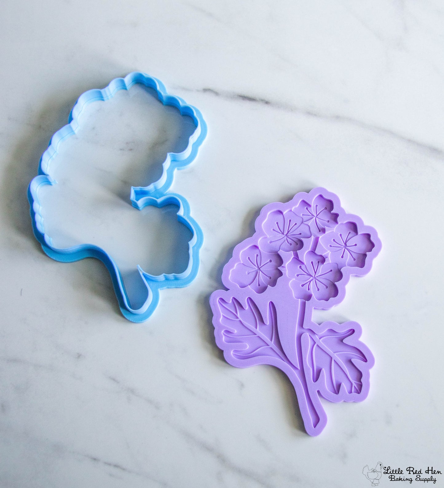 Hawthorn Flower Fondant Stamp and Cutter Set -- May Birth Flower