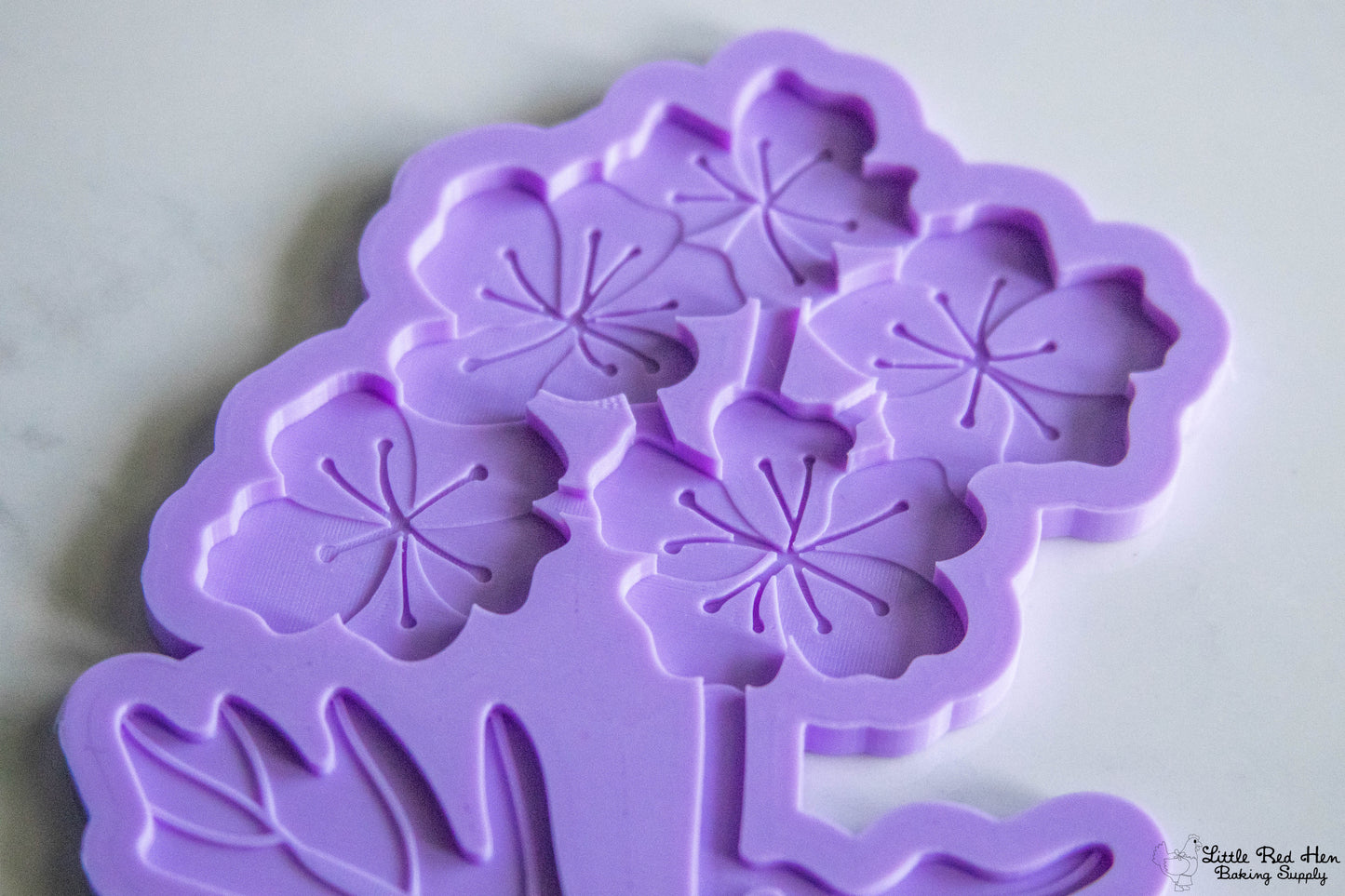 Hawthorn Flower Fondant Stamp and Cutter Set -- May Birth Flower