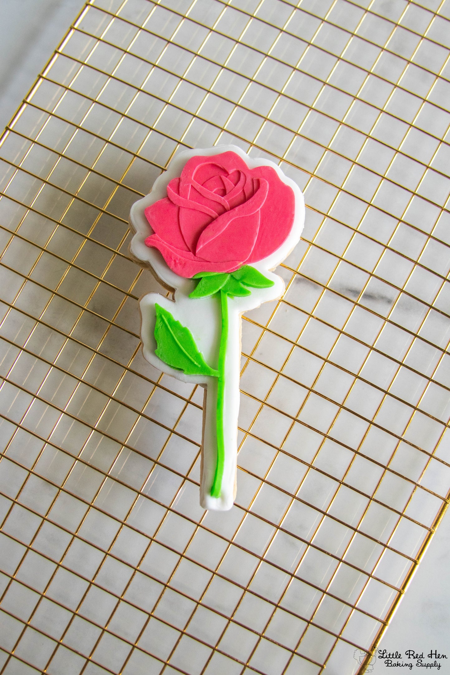 Rose Flower Fondant Stamp and Cutter Set -- June Birth Flower
