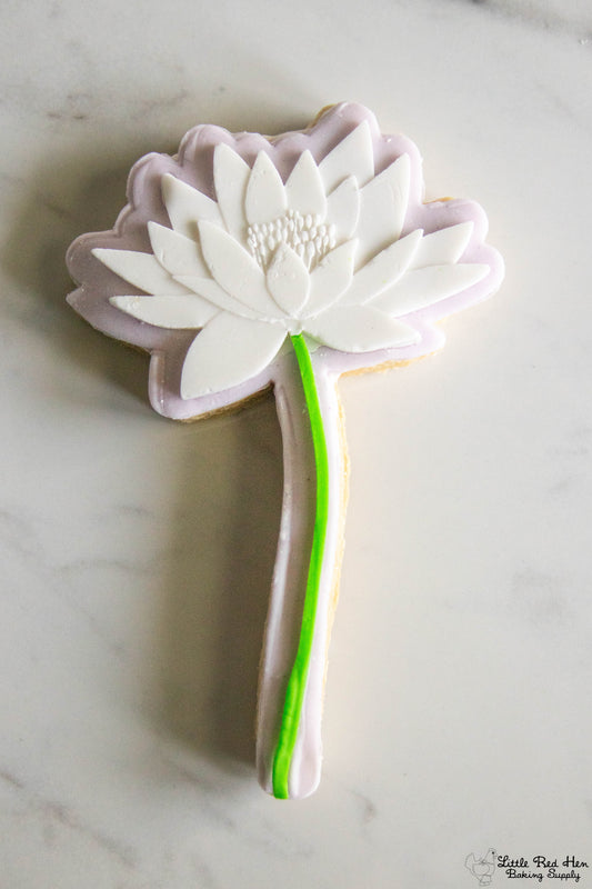Water Lily Flower Fondant Stamp and Cutter Set -- July Birth Flower