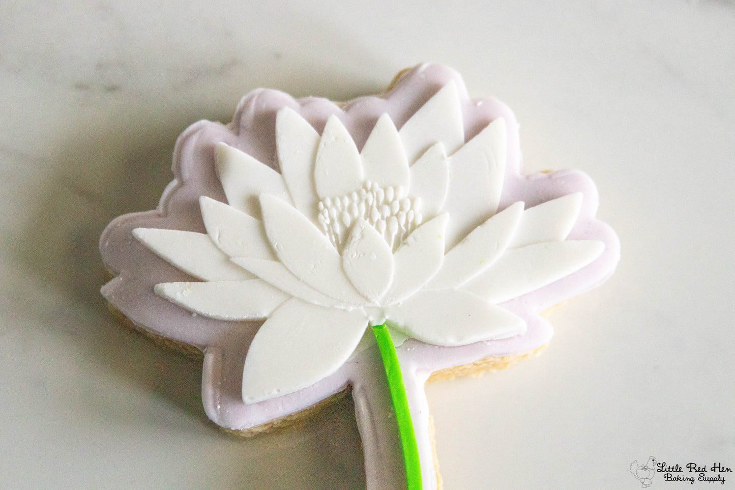 Water Lily Flower Fondant Stamp and Cutter Set -- July Birth Flower