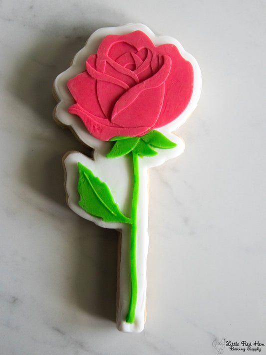 Rose Flower Fondant Stamp and Cutter Set -- June Birth Flower