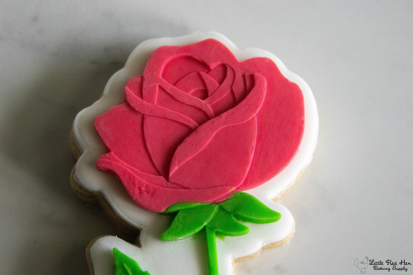 Rose Flower Fondant Stamp and Cutter Set -- June Birth Flower
