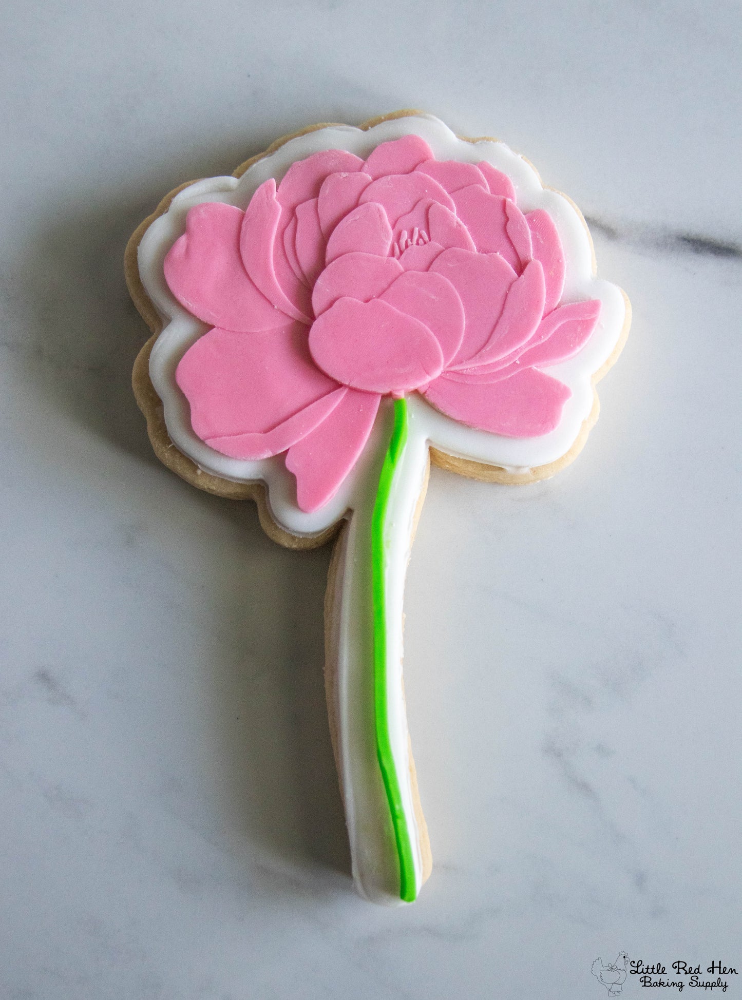 Peony Flower Fondant Stamp and Cutter Set -- November Birth Flower