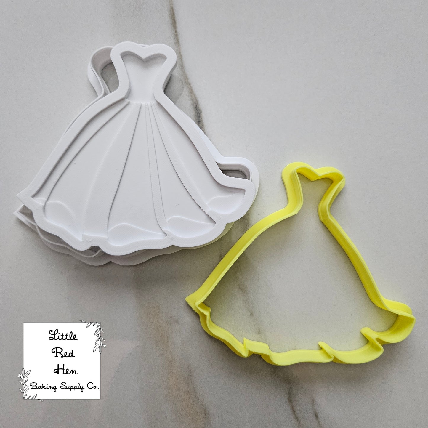 Fairy Tale Dress Fondant Stamp and Cutter Set -- Wedding Collection