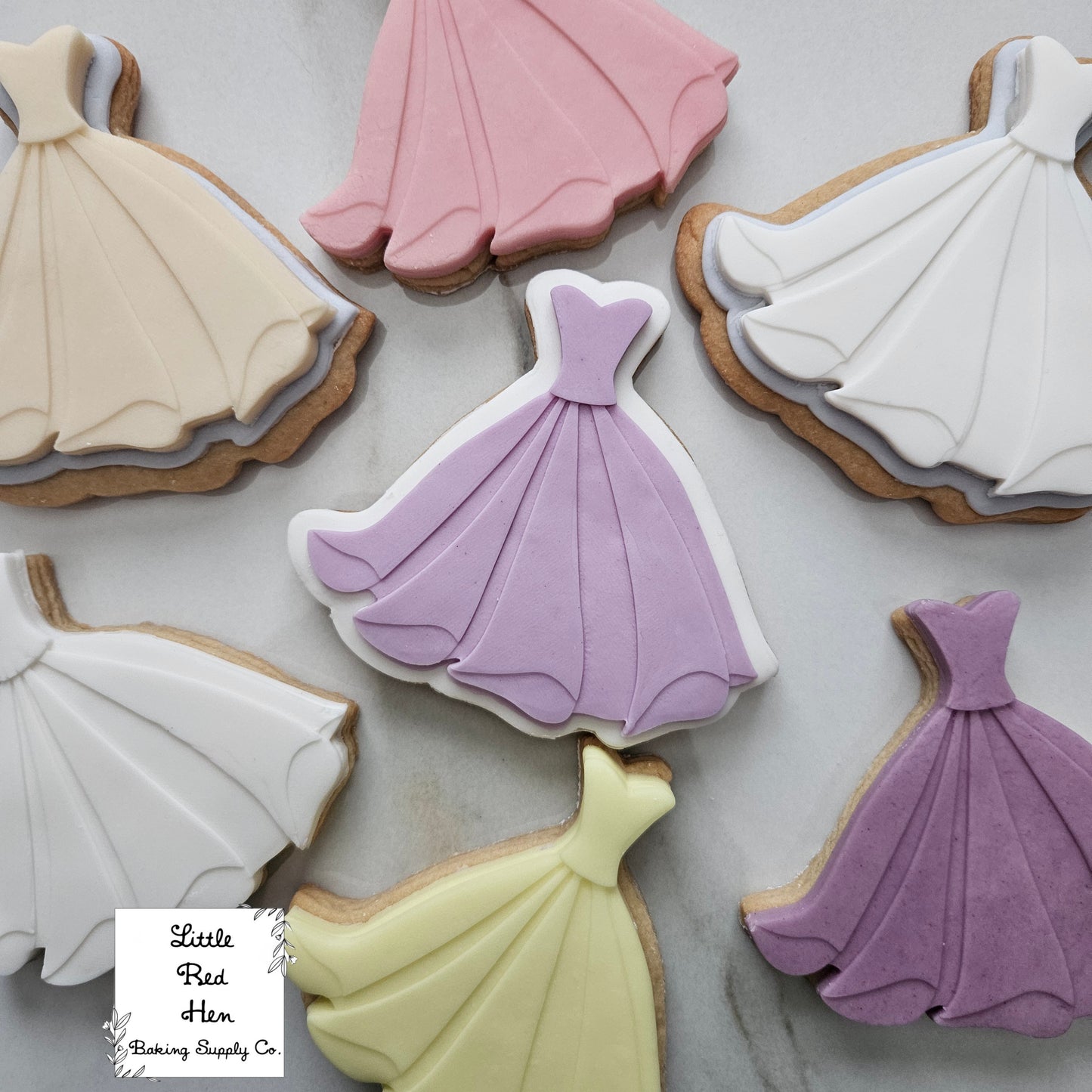 Fairy Tale Dress Fondant Stamp and Cutter Set -- Wedding Collection