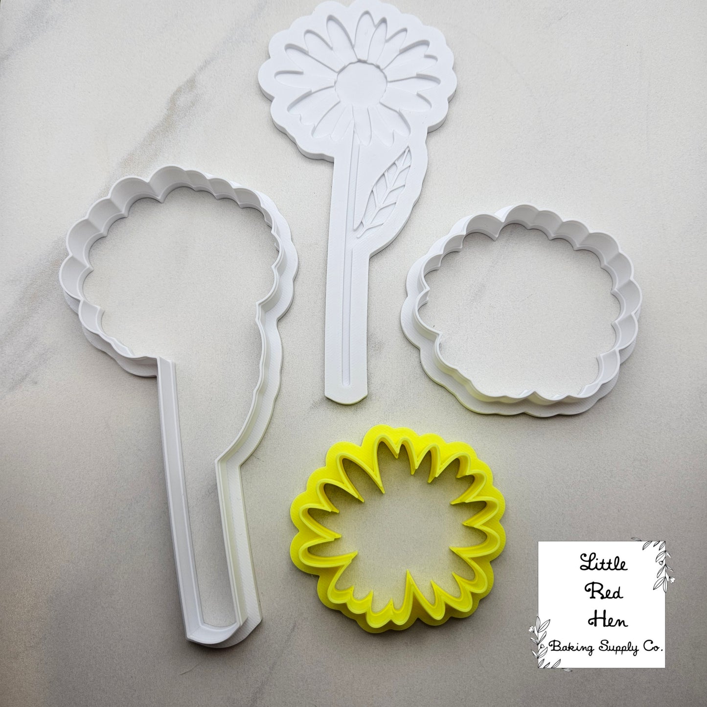 Daisy Flower Fondant Stamp and Cutter Set -- April Birth Flower