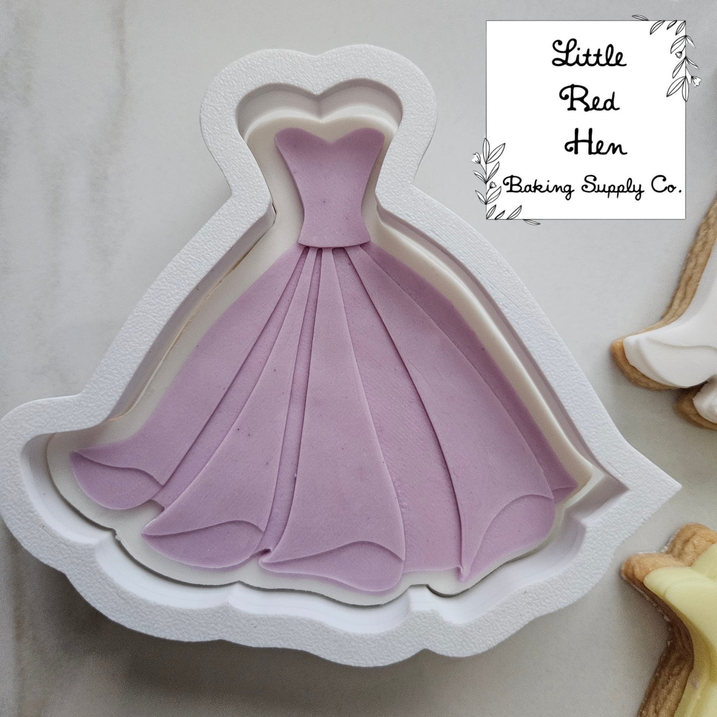 Fairy Tale Dress Fondant Stamp and Cutter Set -- Wedding Collection