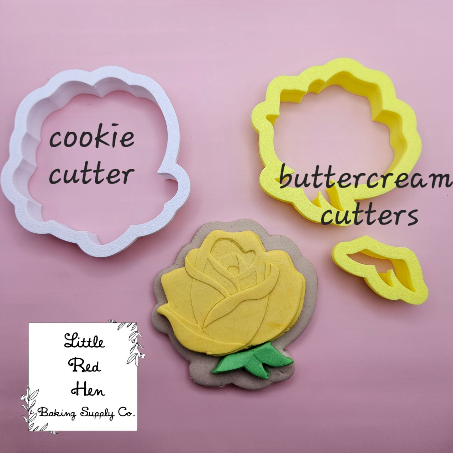Rose Flower Fondant Stamp and Cutter Set -- June Birth Flower