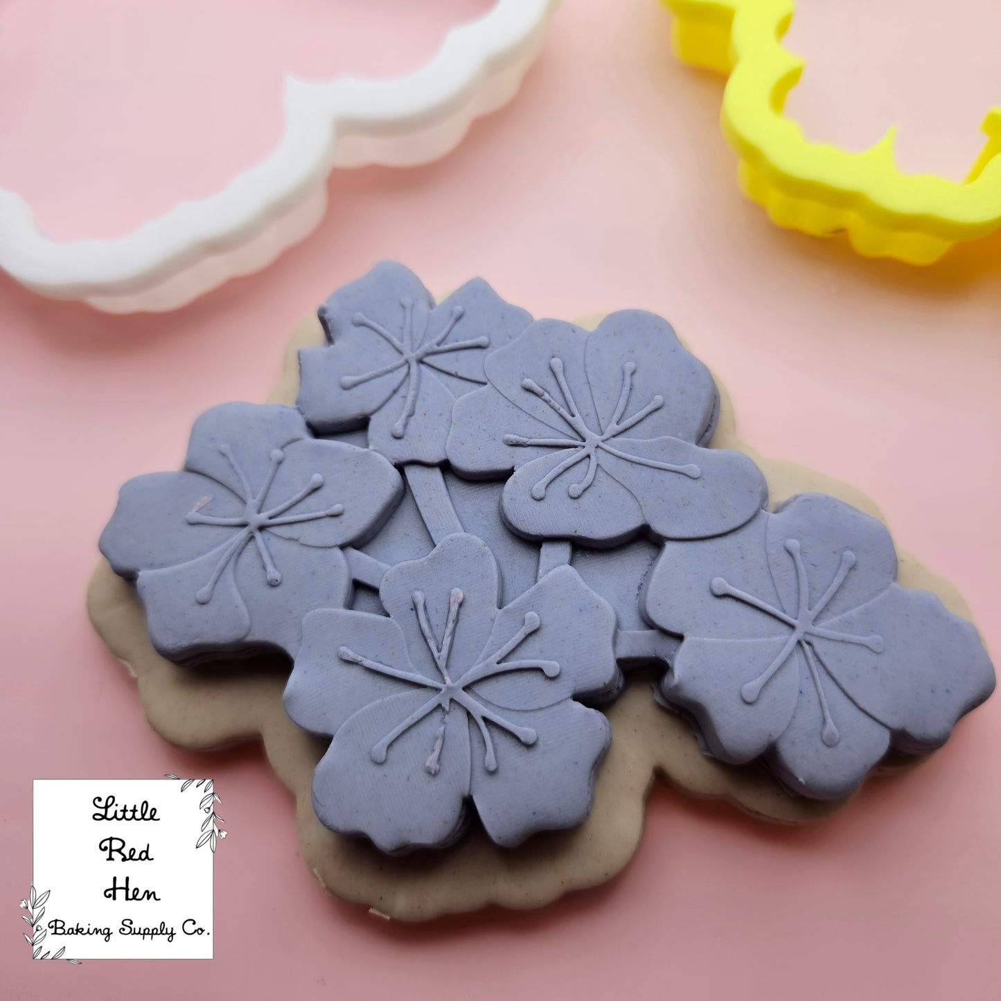 Hawthorn Flower Fondant Stamp and Cutter Set -- May Birth Flower
