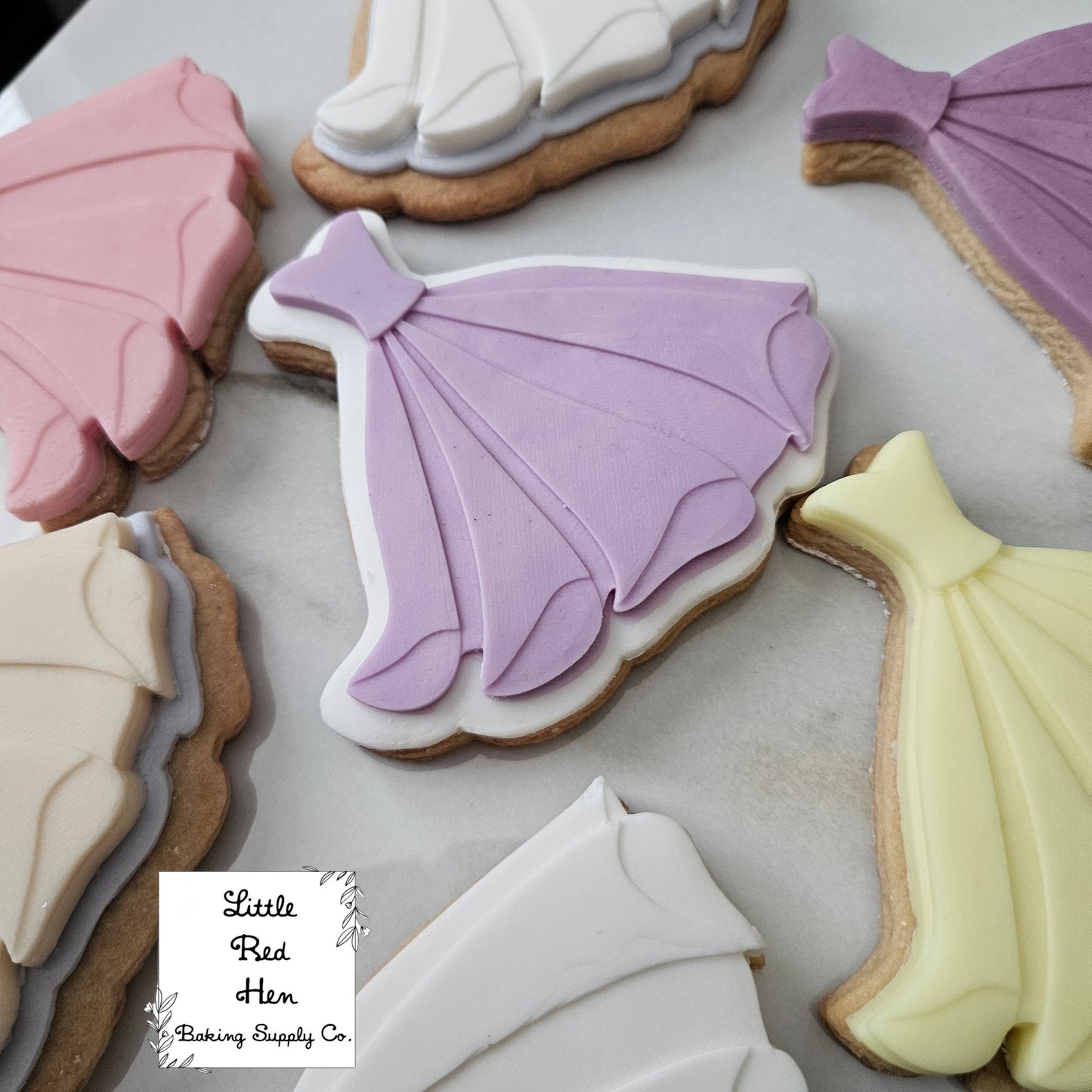 Fairy Tale Dress Fondant Stamp and Cutter Set -- Wedding Collection