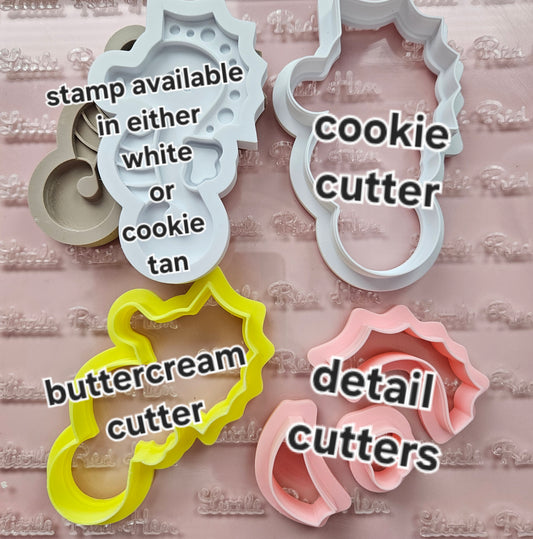 Seahorse Fondant and Buttercream Stamp and Cutter Set