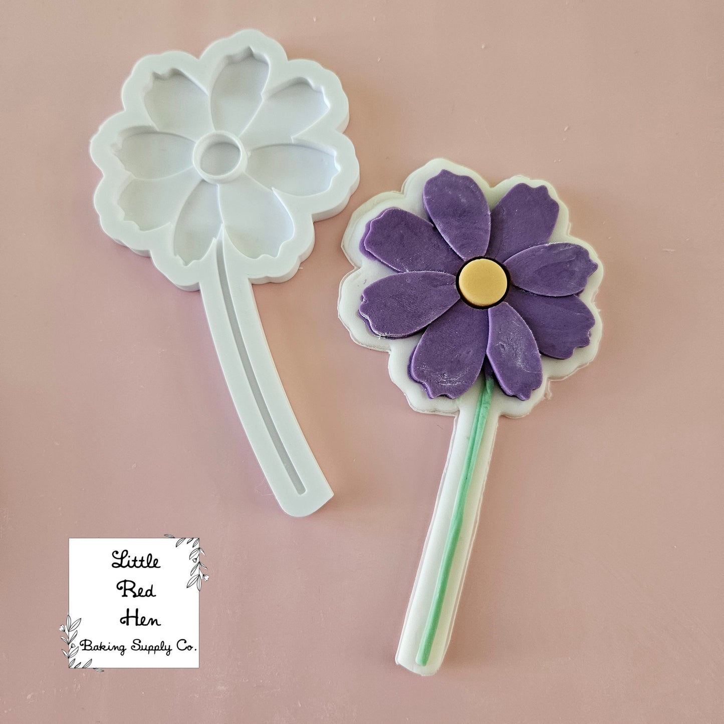 Cosmos Flower Fondant Stamp -- October Birth Flower
