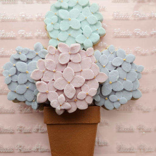 Hydrangea Blossom Bloom Buttercream Fondant Stamp and Cookie Cutter Set