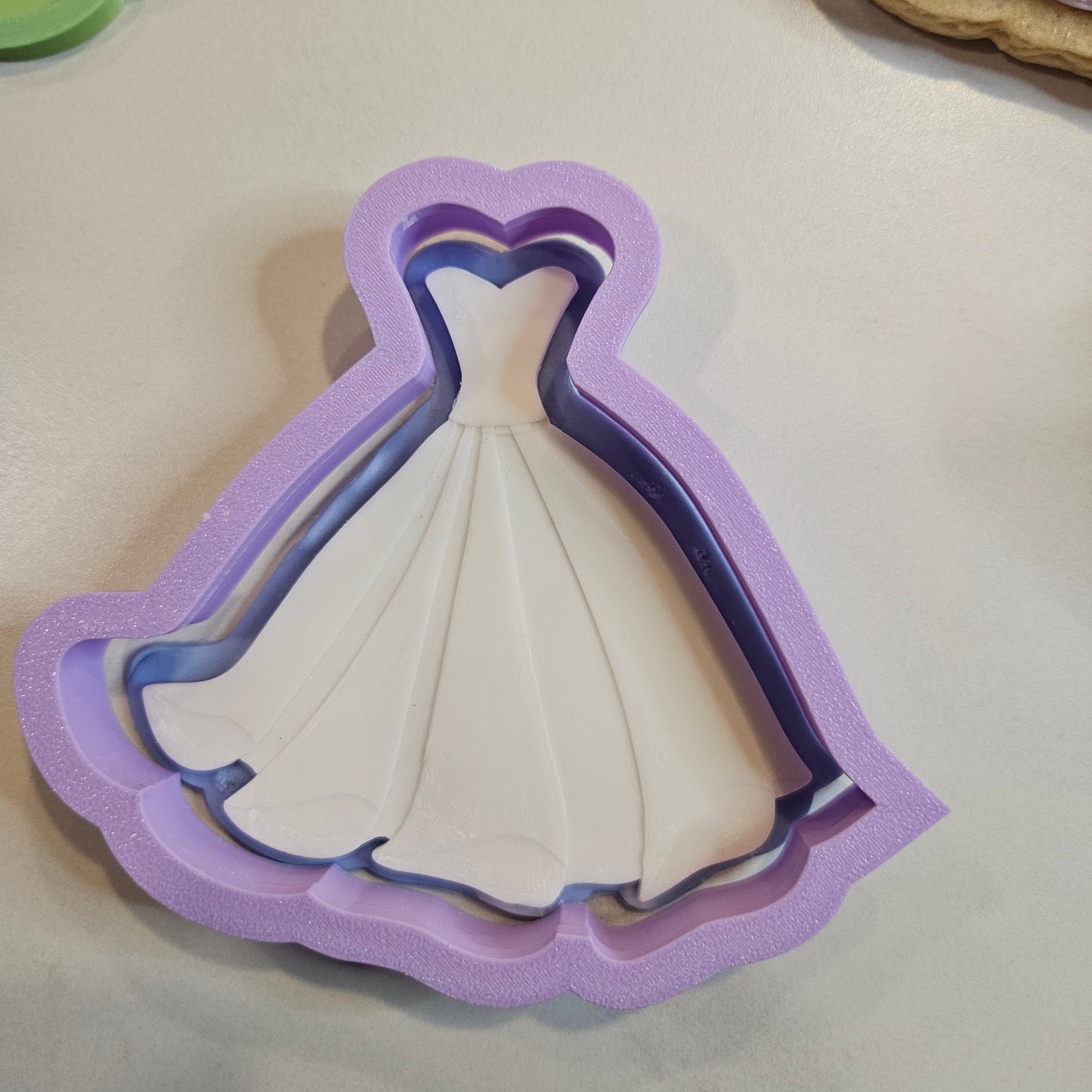 Fairy Tale Dress Fondant Stamp and Cutter Set -- Wedding Collection