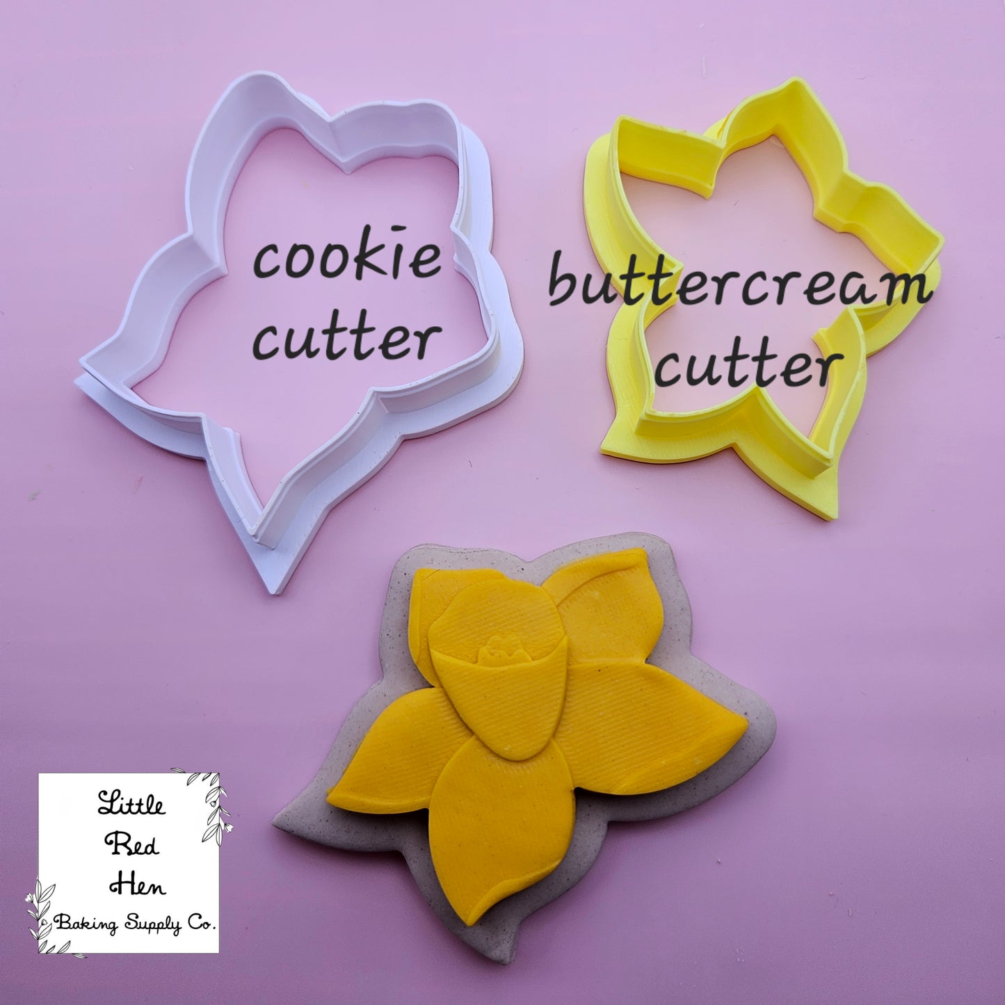 Daffodil Flower Fondant Stamp and Cutter Set -- March Birth Flower
