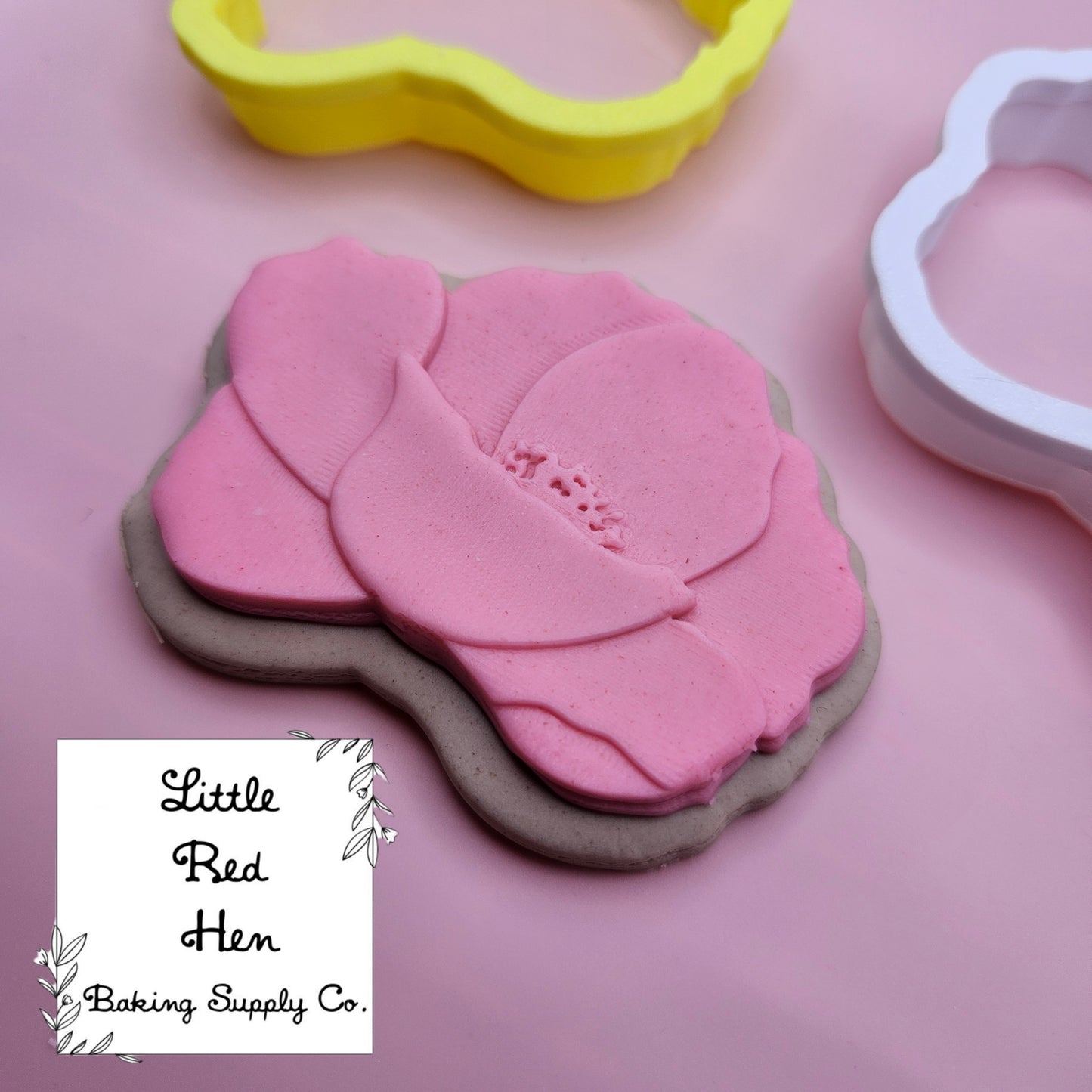 Poppy Flower Fondant Stamp and Cutter Set -- August Birth Flower
