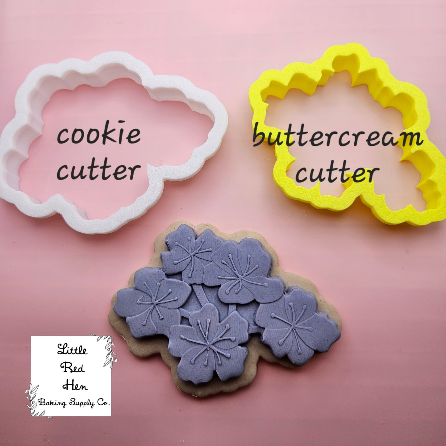 Hawthorn Flower Fondant Stamp and Cutter Set -- May Birth Flower
