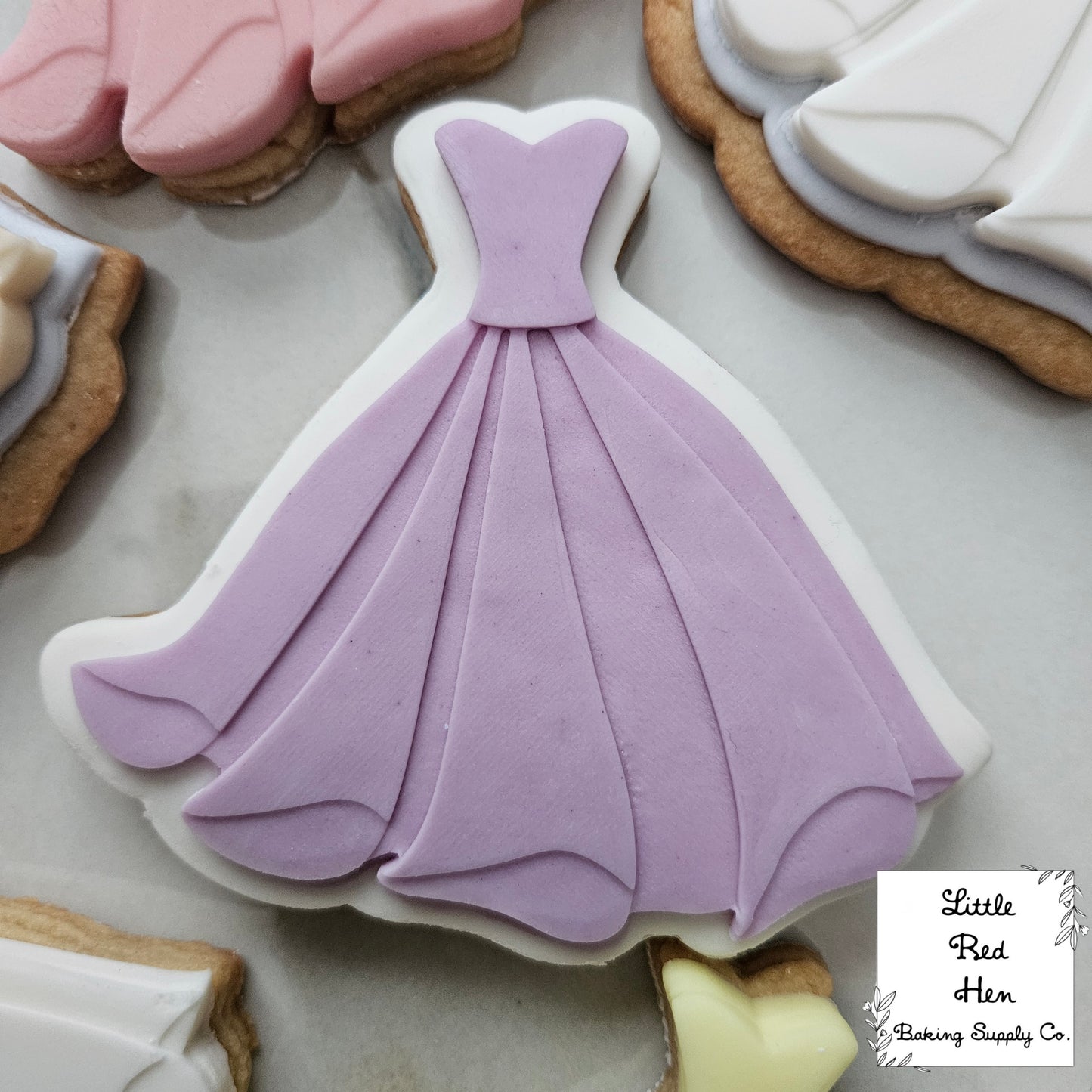 Fairy Tale Dress Fondant Stamp and Cutter Set -- Wedding Collection