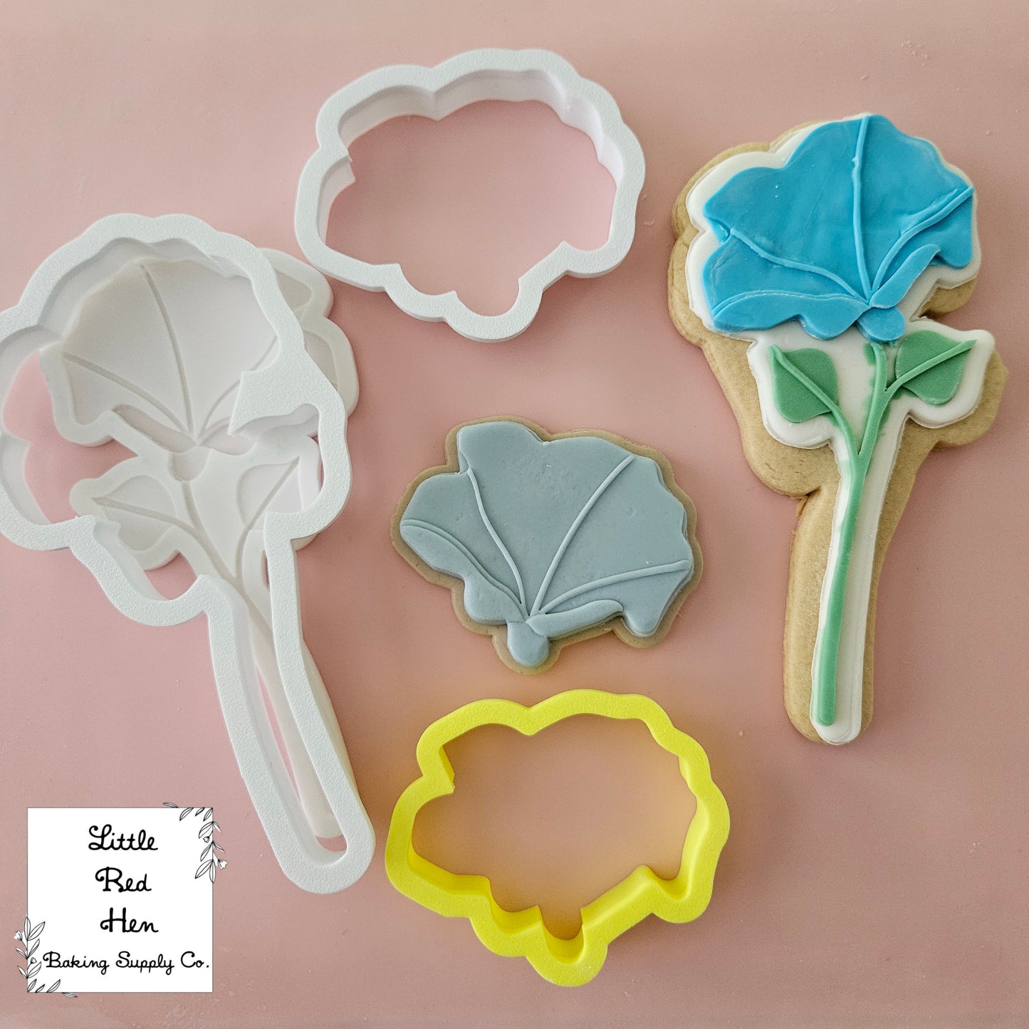 Morning Glory Flower Fondant Stamp and Cutter Set -- September Birth Flower