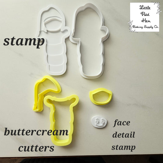 Glowworm Glow Worm Fondant and Buttercream Stamp and Cutter Set