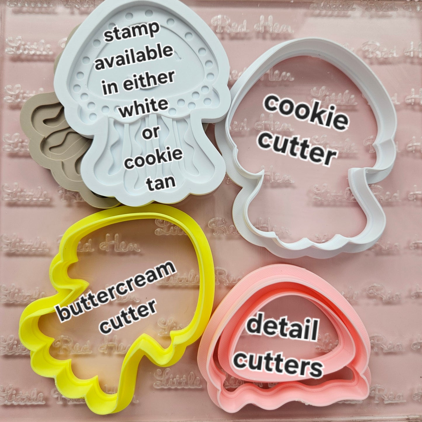 Jellyfish Fondant and Buttercream Stamp and Cutter Set