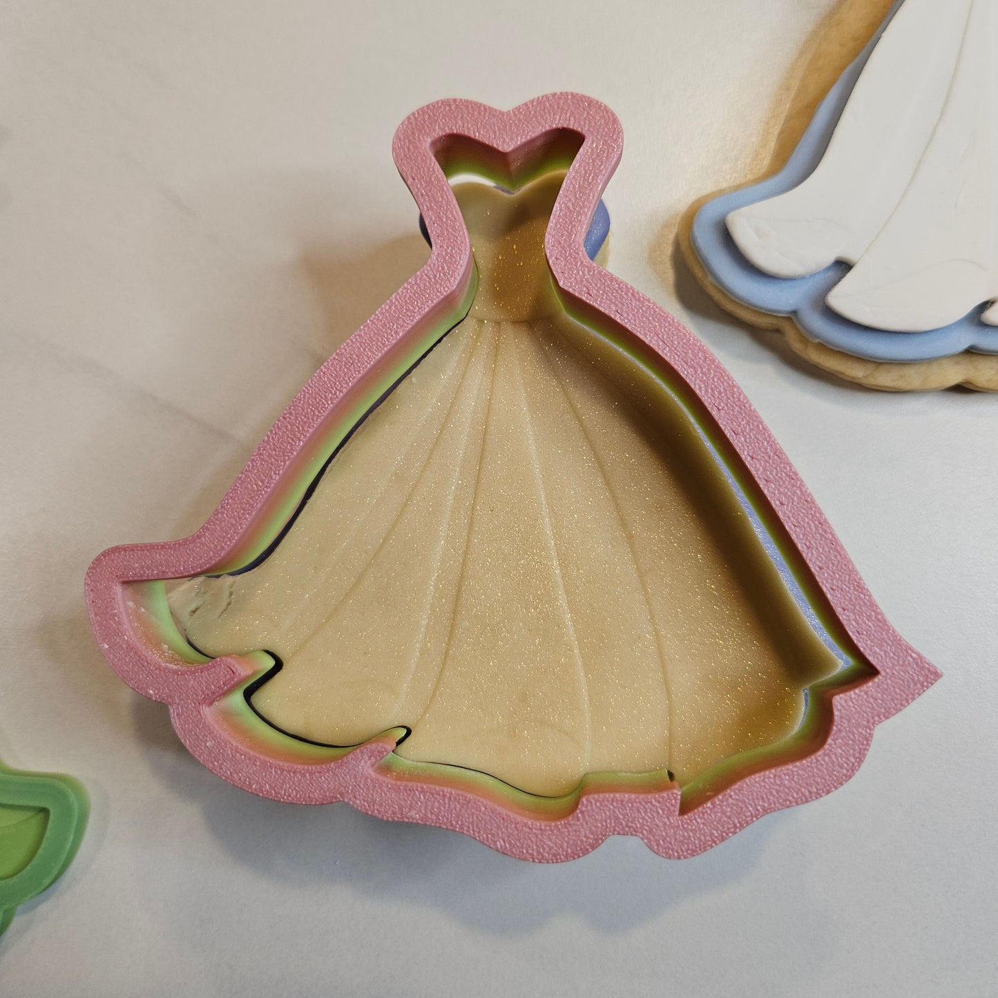 Fairy Tale Dress Fondant Stamp and Cutter Set -- Wedding Collection