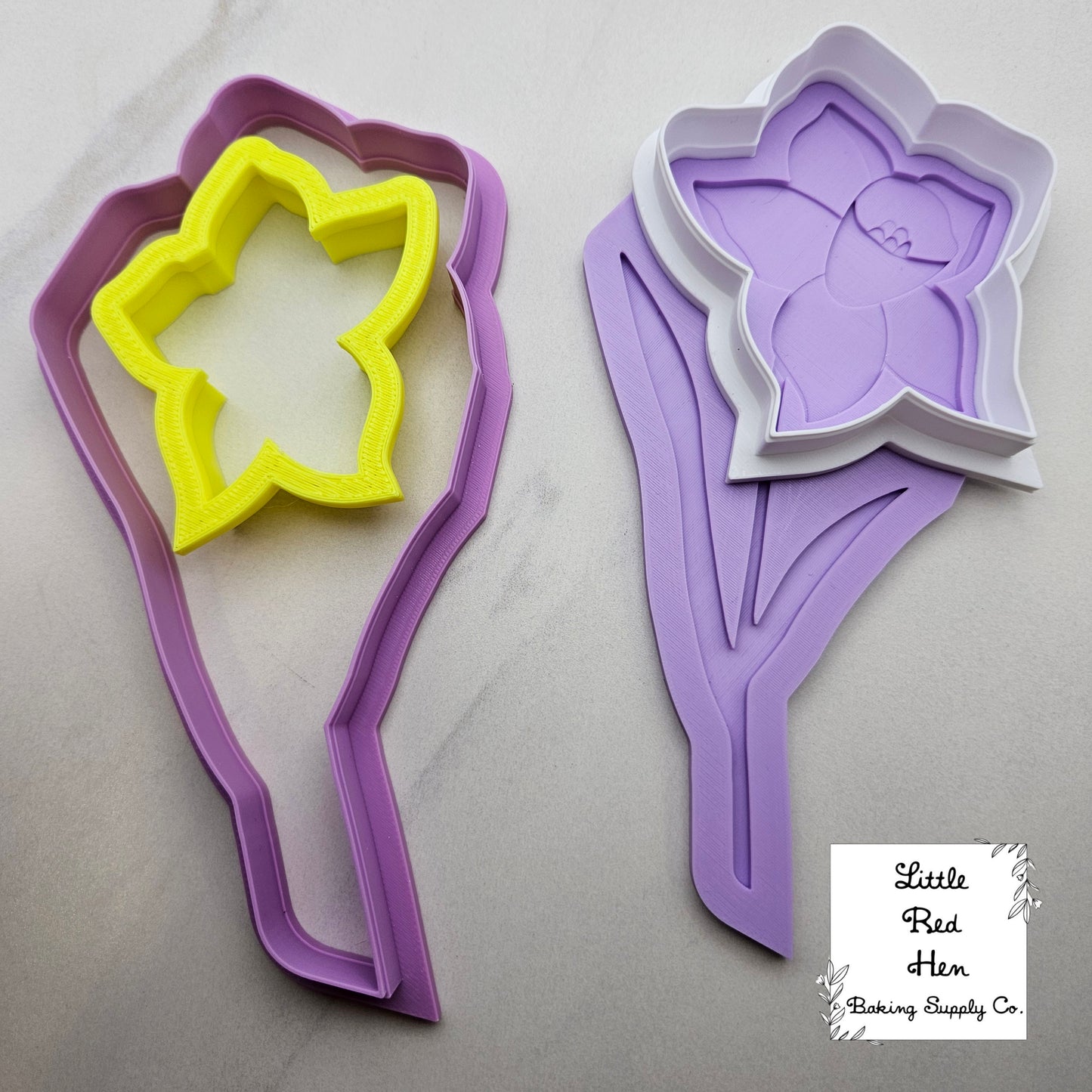 Daffodil Flower Fondant Stamp and Cutter Set -- March Birth Flower