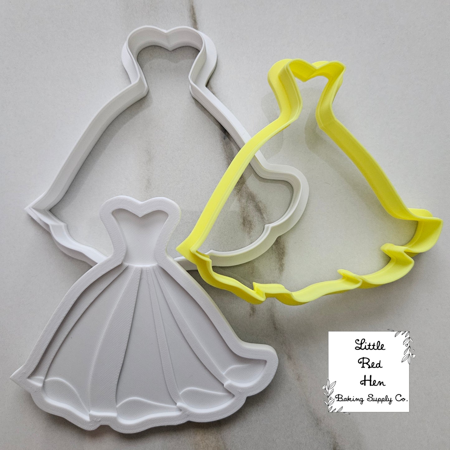 Fairy Tale Dress Fondant Stamp and Cutter Set -- Wedding Collection