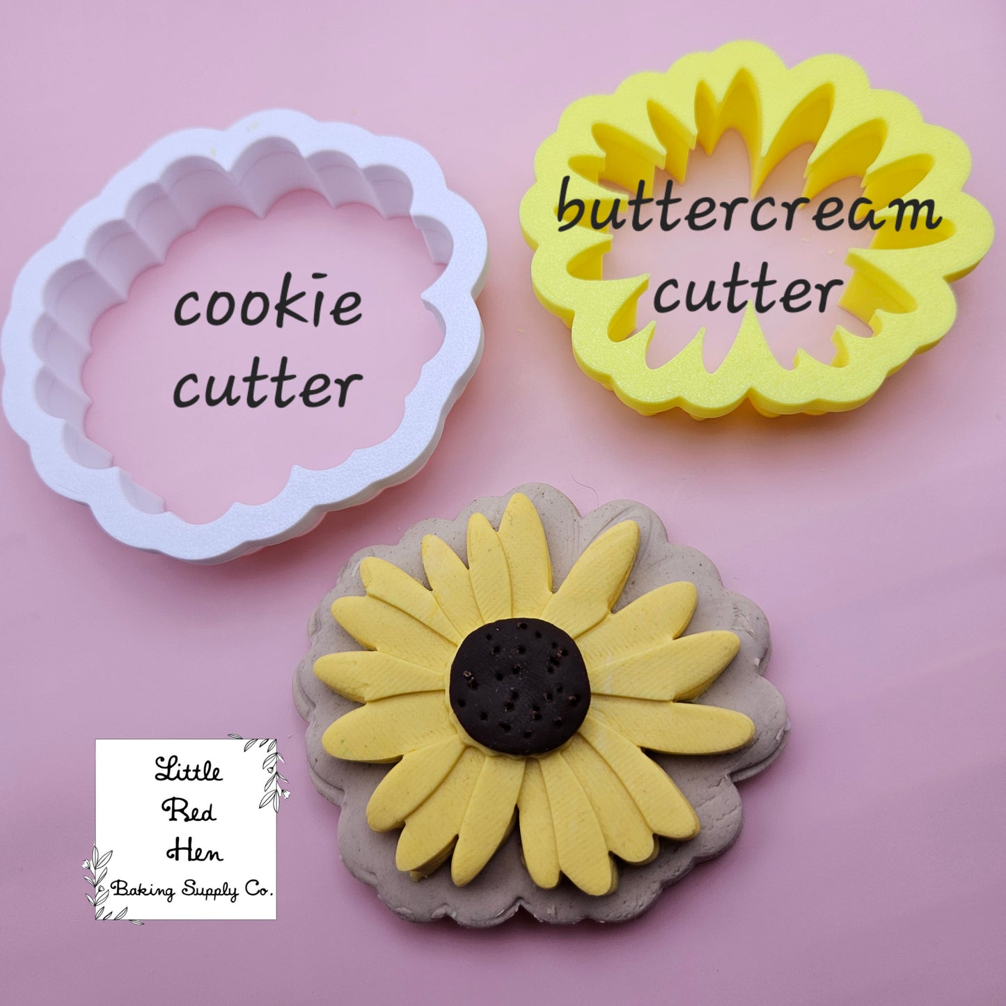 Daisy Flower Fondant Stamp and Cutter Set -- April Birth Flower