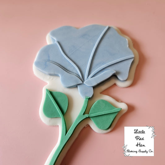 Morning Glory Flower Fondant Stamp and Cutter Set -- September Birth Flower