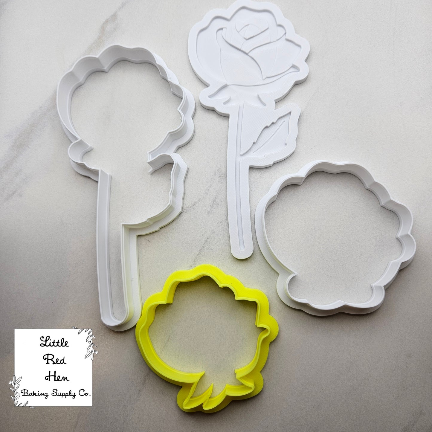 Rose Flower Fondant Stamp and Cutter Set -- June Birth Flower