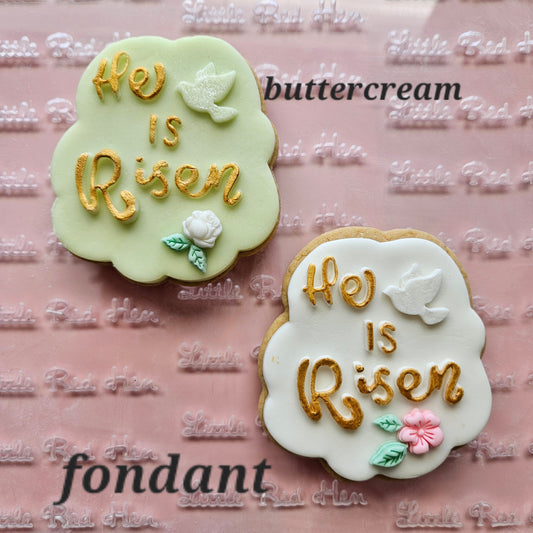 Easter He is Risen Fondant and Buttercream Stamp and Cutter Set