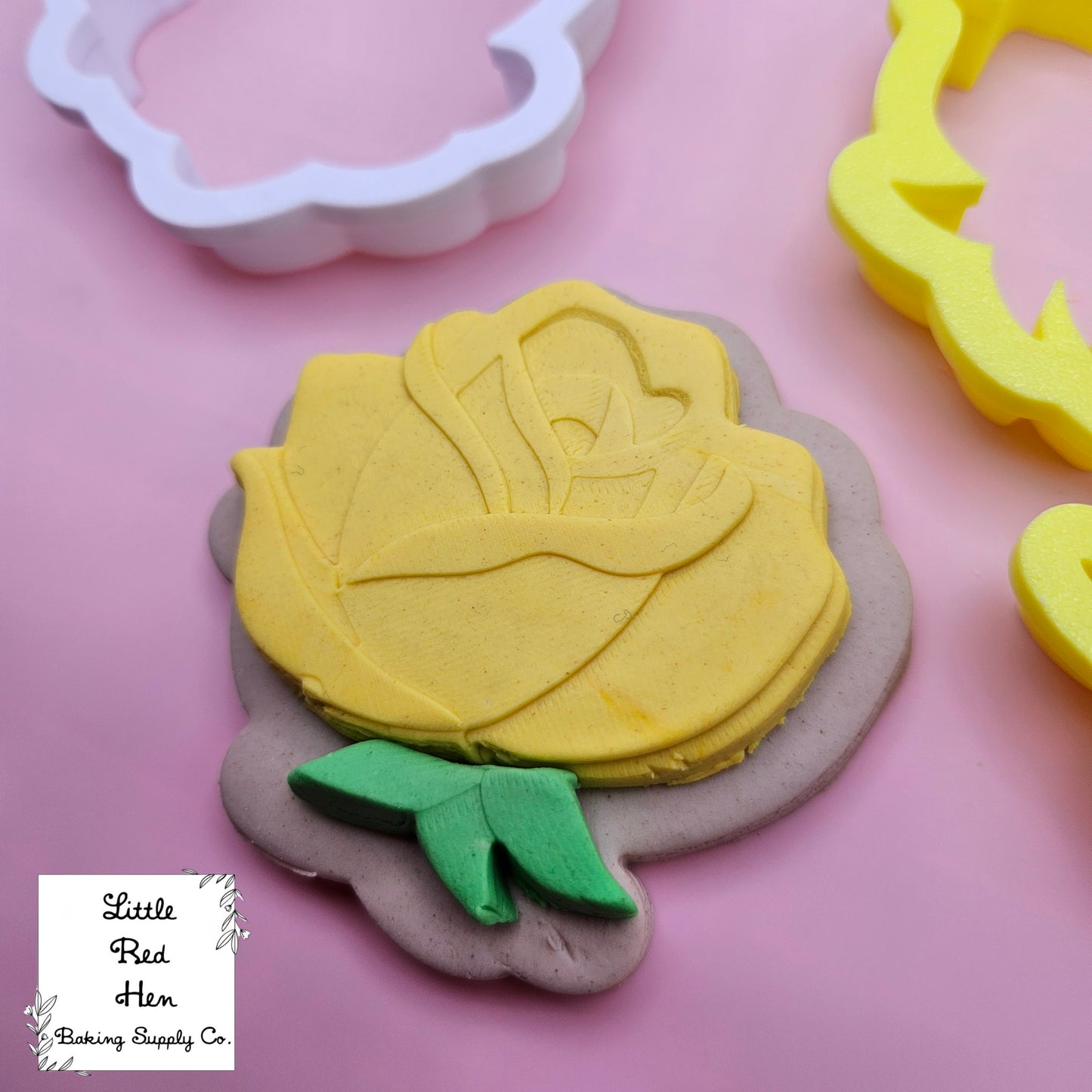 Rose Flower Fondant Stamp and Cutter Set -- June Birth Flower