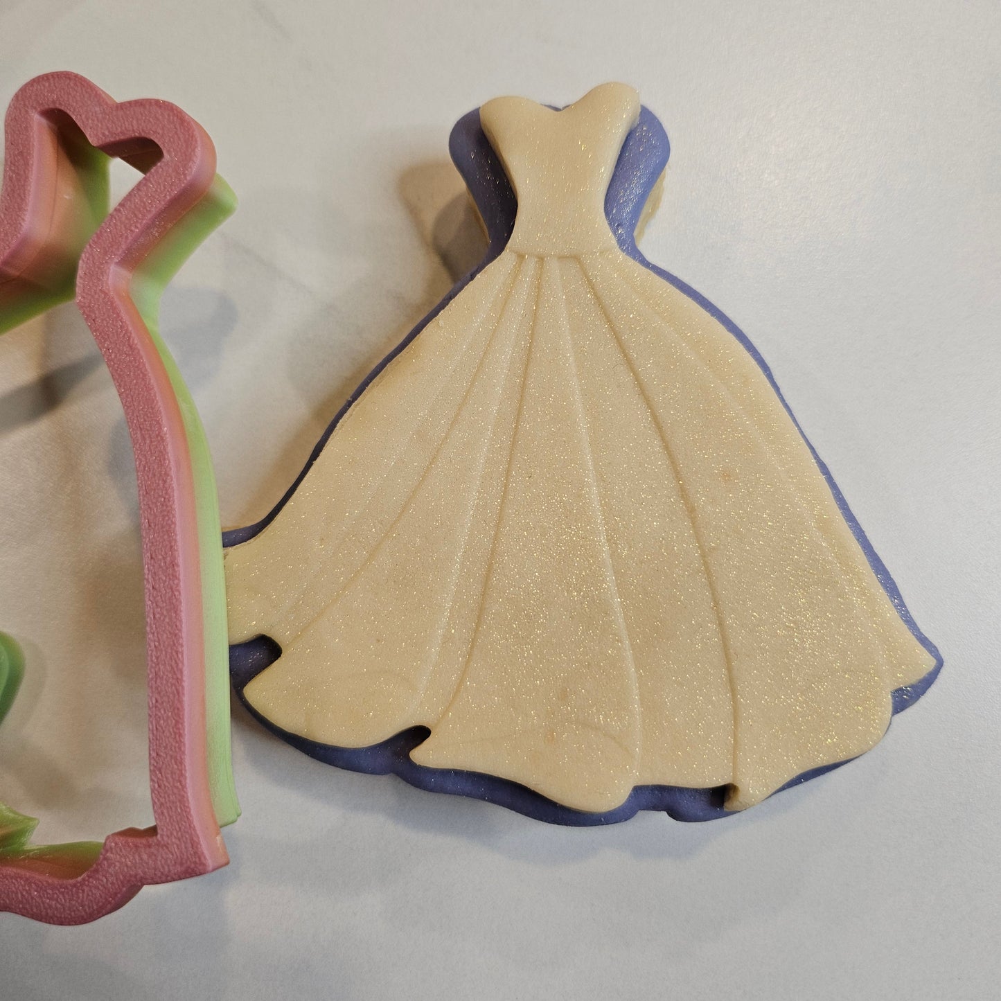 Fairy Tale Dress Fondant Stamp and Cutter Set -- Wedding Collection