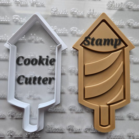 Americana Rocket READY TO FLOOD Buttercream Fondant Stamp and Cookie Cutter Set