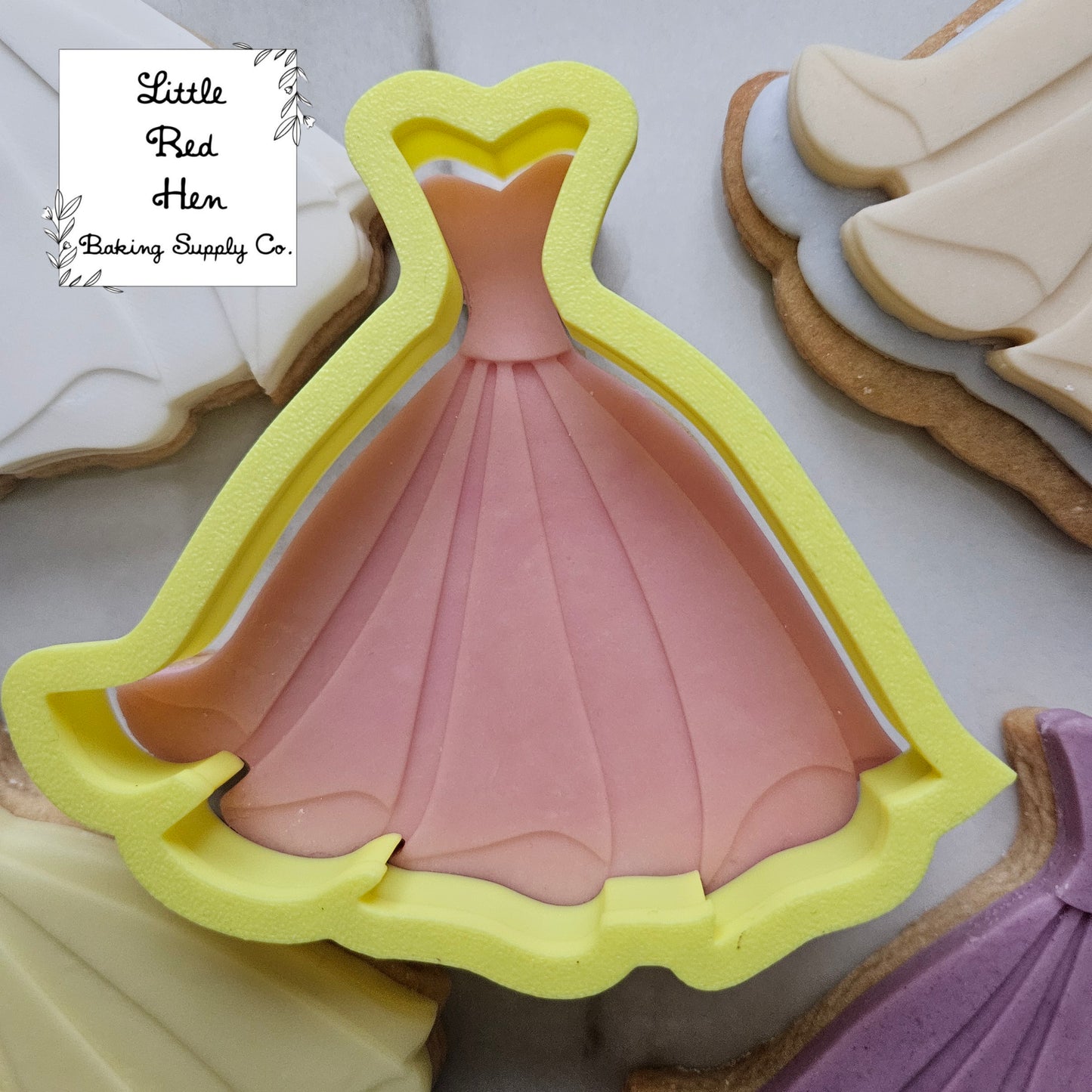 Fairy Tale Dress Fondant Stamp and Cutter Set -- Wedding Collection