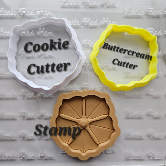 Morning Glory Blossom Bloom Buttercream Fondant Stamp and Cookie Cutter Set