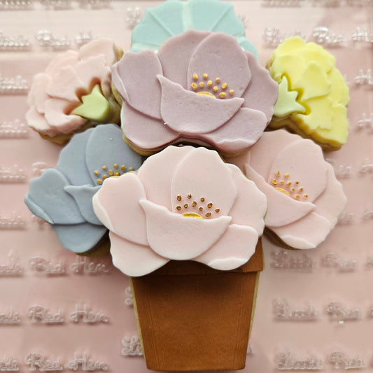 Poppy Blossom Bloom Buttercream Fondant Stamp and Cookie Cutter Set