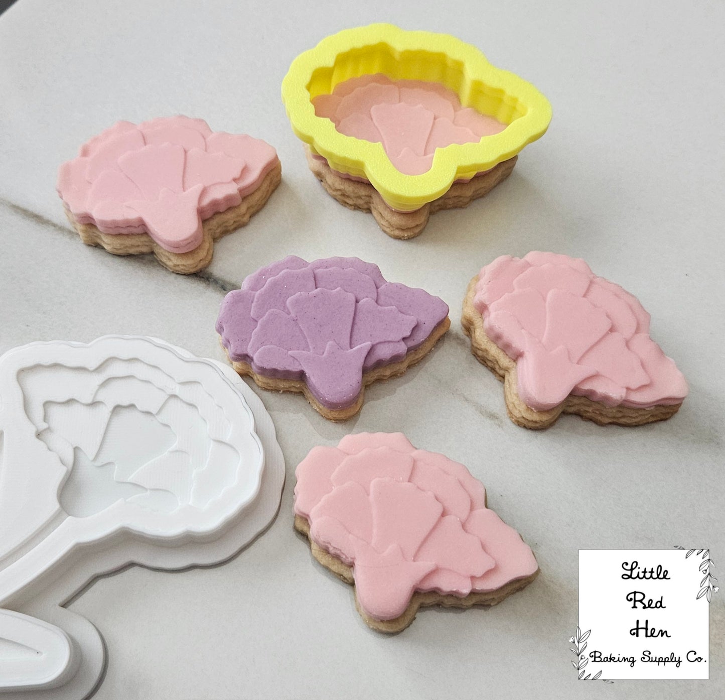 Carnation Flower Fondant and Buttercream Stamp Set -- January Birth Flower