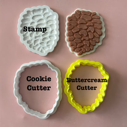 Pinecone Buttercream and Fondant Stamp and Cutter Set