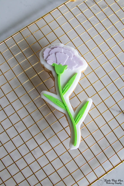 Carnation Flower Fondant and Buttercream Stamp Set -- January Birth Flower