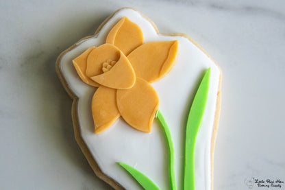 Daffodil Flower Fondant Stamp and Cutter Set -- March Birth Flower