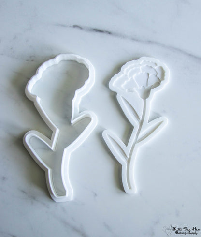 Carnation Flower Fondant and Buttercream Stamp Set -- January Birth Flower