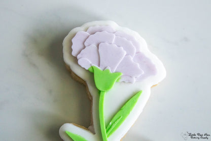 Carnation Flower Fondant and Buttercream Stamp Set -- January Birth Flower