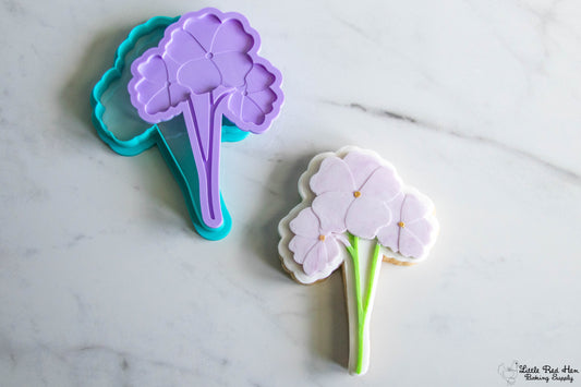 Primrose Flower Fondant Stamp and Cutter Set -- February Birth Flower