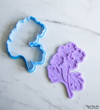 Hawthorn Flower Fondant Stamp and Cutter Set -- May Birth Flower